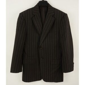 Vintage Pal Zileri x Carlo Barbera Black White Chalk Stripe Wool Sport Coat 40R